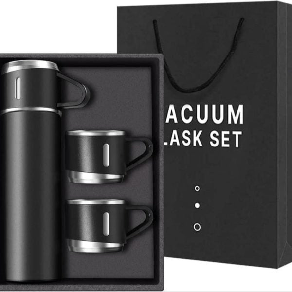 Stainless Steel Insulated Flask Set – Keeps Hot & Cold for 12 Hours