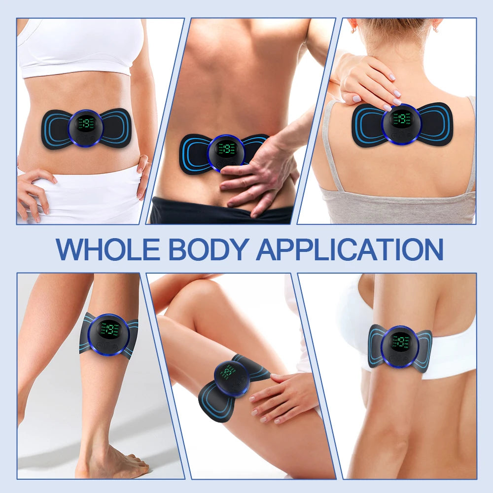 EMS Butterfly Smart Muscle Massager – 8 Modes Portable Pain Relief Device
