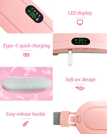 Smart Heating Waist Belt With LED Display | Rechargeable Pain Relief Massager