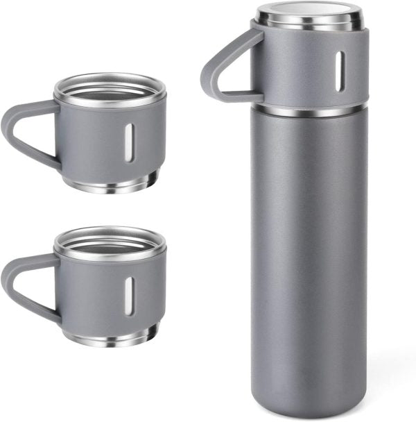 Stainless Steel Insulated Flask Set – Keeps Hot & Cold for 12 Hours
