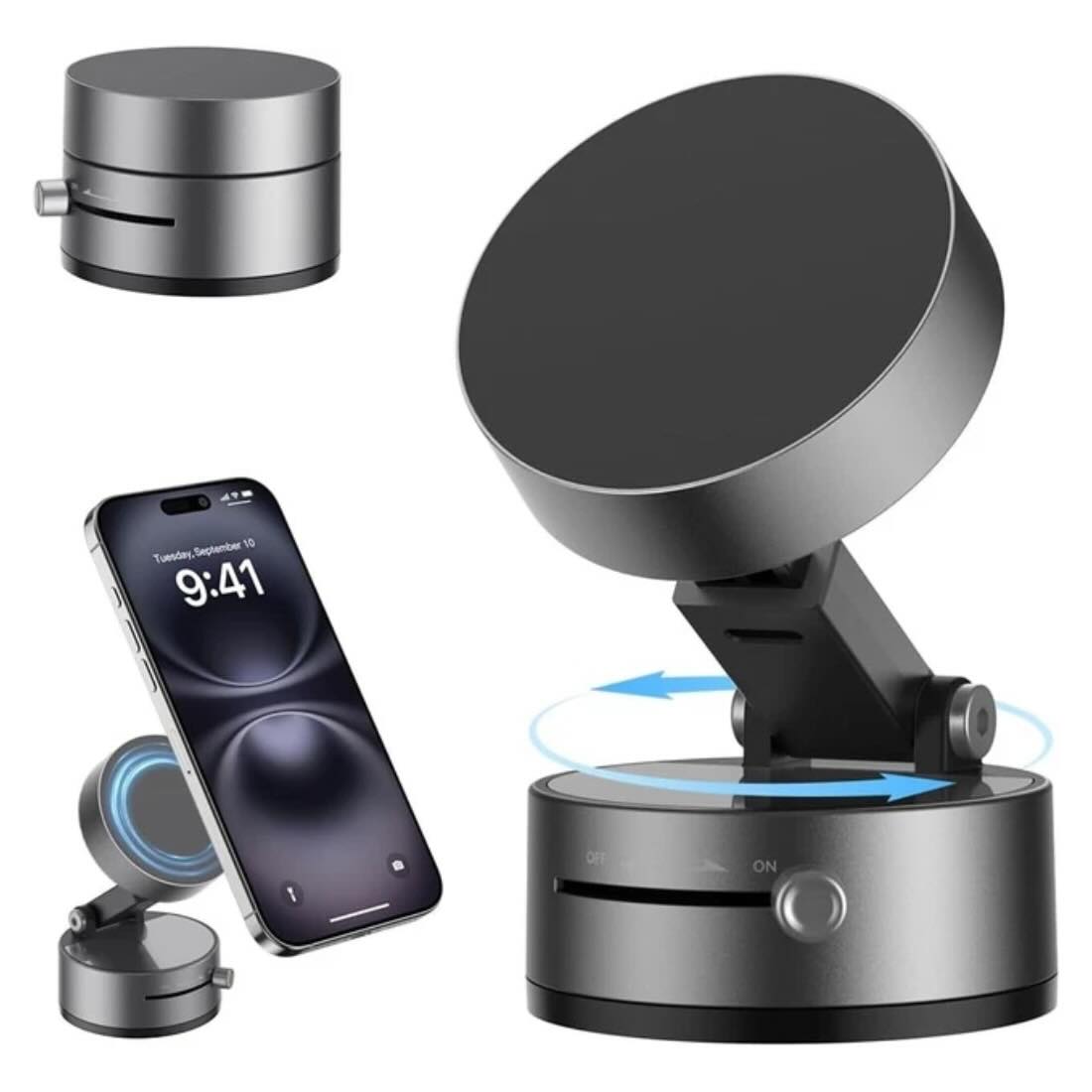 Vacuum Suction Phone Holder – Ultra-Strong Grip & 360° Rotatable & Foldable