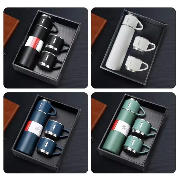 Stainless Steel Insulated Flask Set – Keeps Hot & Cold for 12 Hours