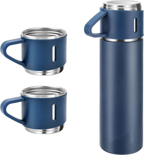 Stainless Steel Insulated Flask Set – Keeps Hot & Cold for 12 Hours